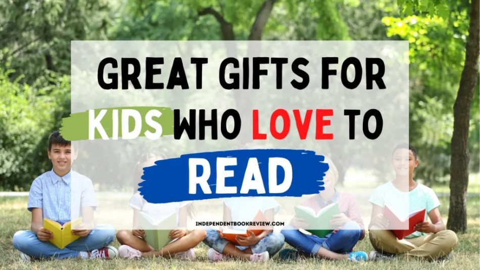 Featured photo for Jaylynn Korrell's list of great gifts for kids who love to read, which has the text in front of a group of children