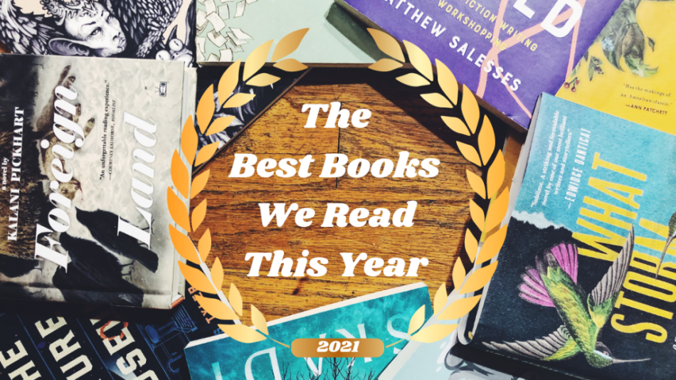 A collection of hardcovers and paperbacks for the best books we read in 2021 blog post.